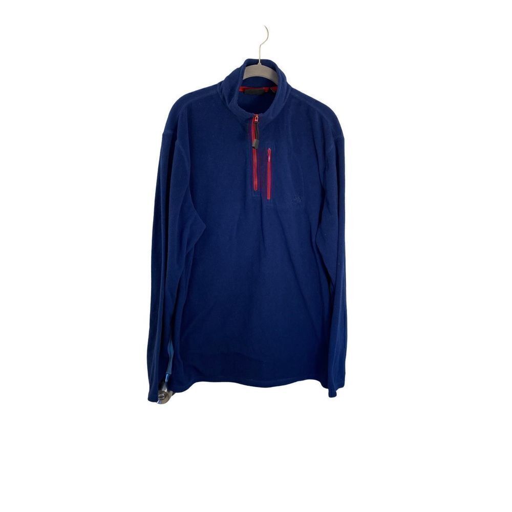 Aspen men’s 3/4 zip navy blue red trim, fleece pull over size XL ￼